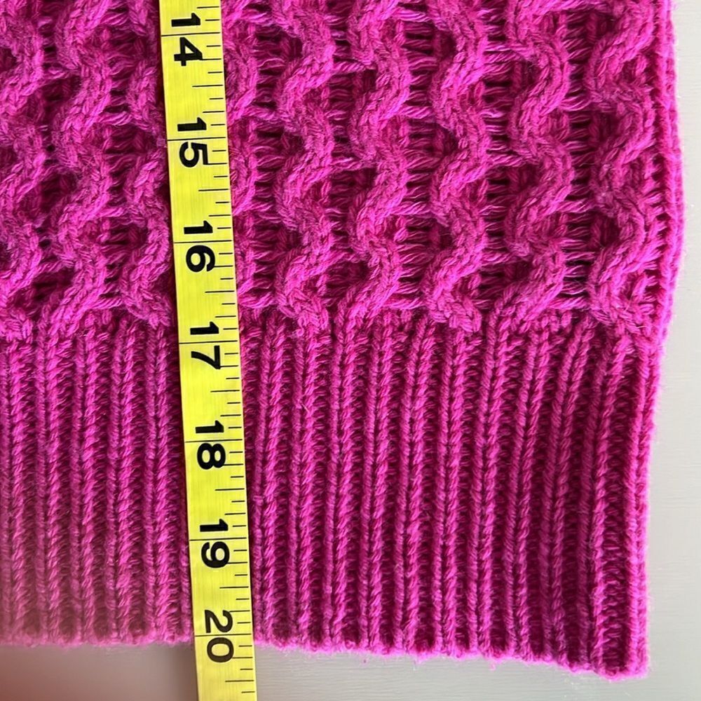 NWOT 360 Cashmere Hot Pink Chunky Knit Sweater Size S - Picture 7 of 7